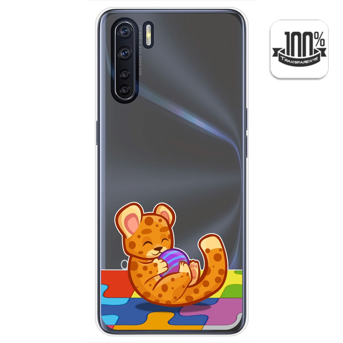 Funda Gel Transparente para Oppo A91 diseño Leopardo Dibujos