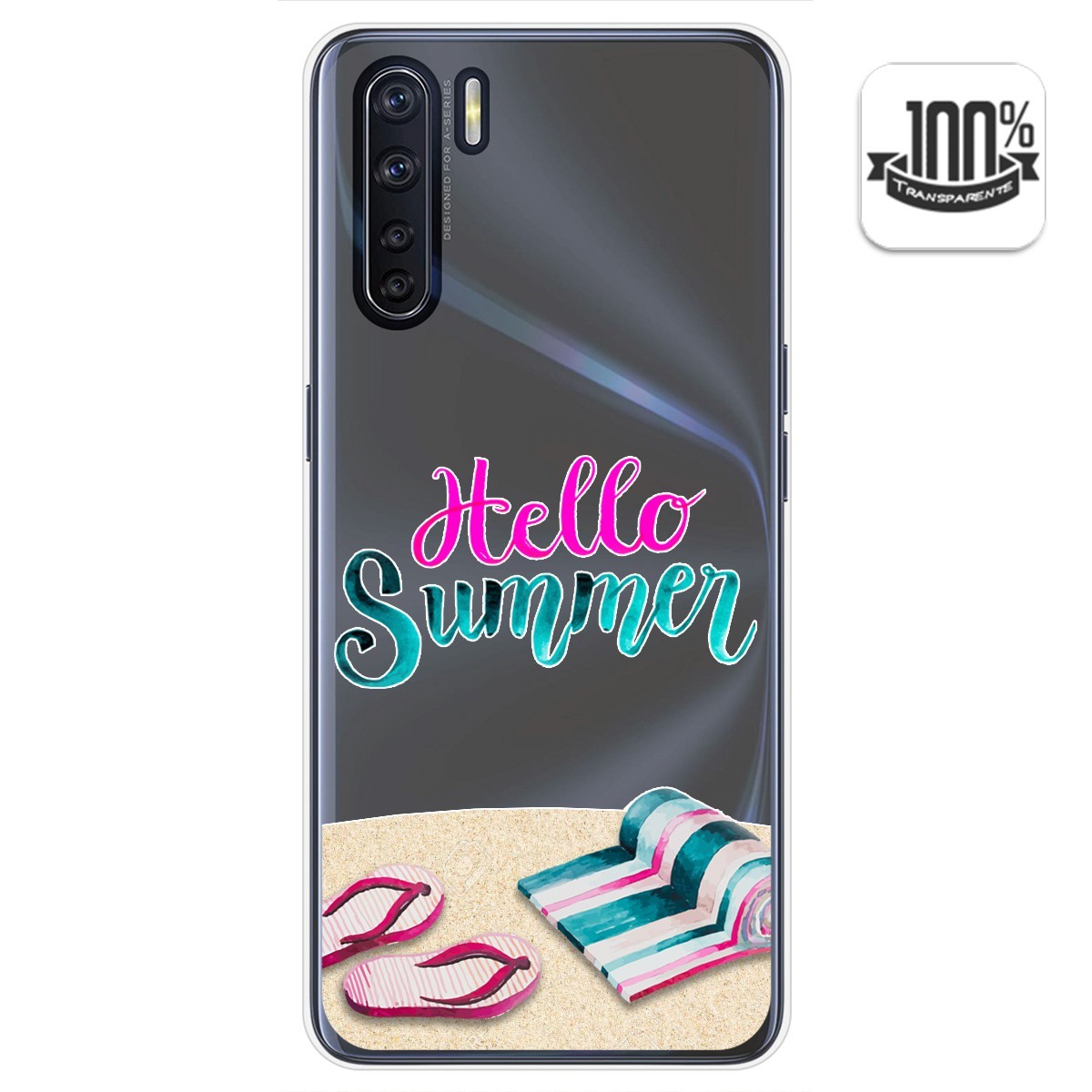 Funda Gel Transparente para Oppo A91 diseño Summer Dibujos