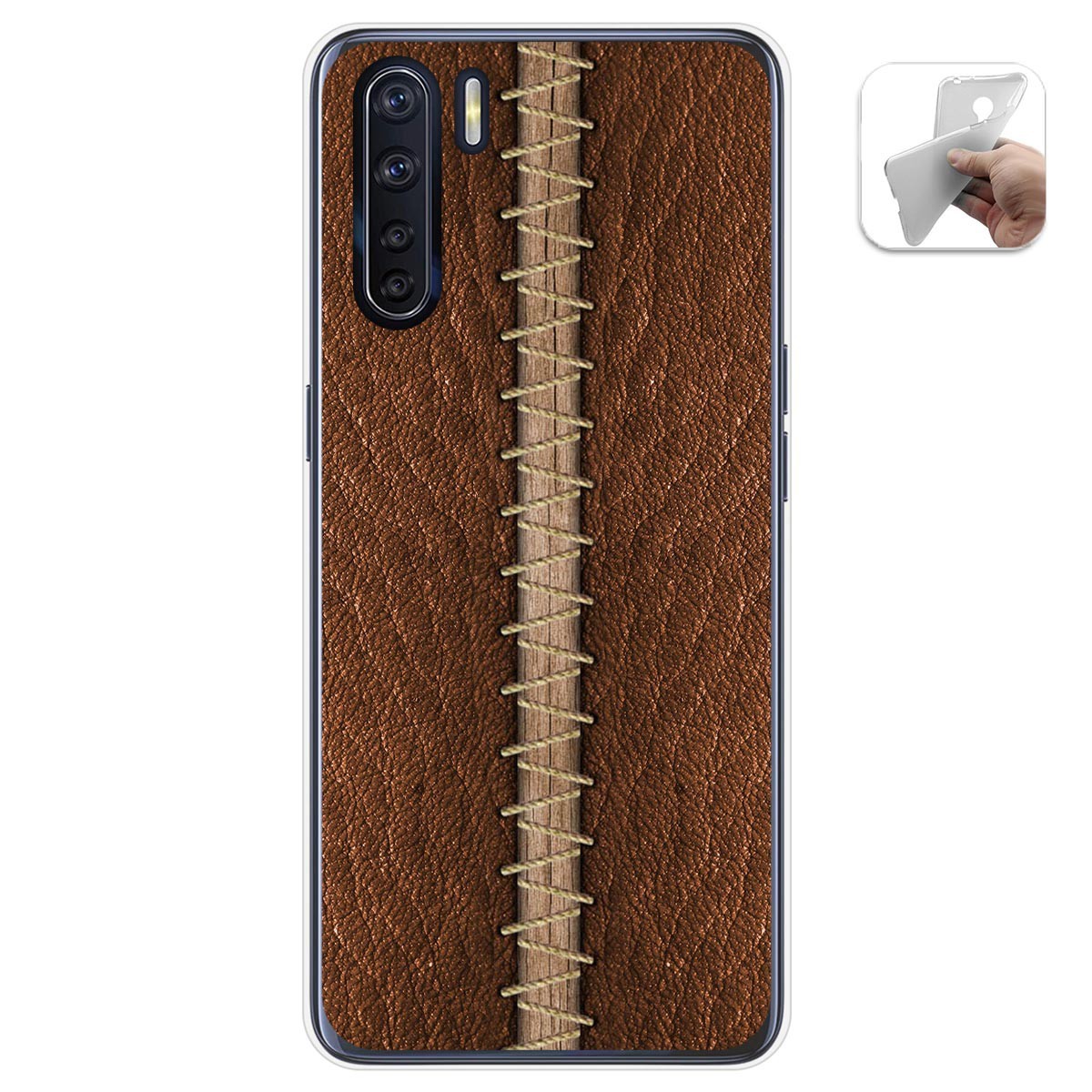 Funda Gel Tpu para Oppo A91 diseño Cuero 01 Dibujos