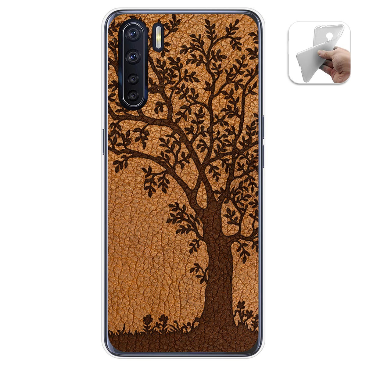 Funda Gel Tpu para Oppo A91 diseño Cuero 03 Dibujos