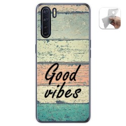 Funda Gel Tpu para Oppo A91 diseño Madera 01 Dibujos