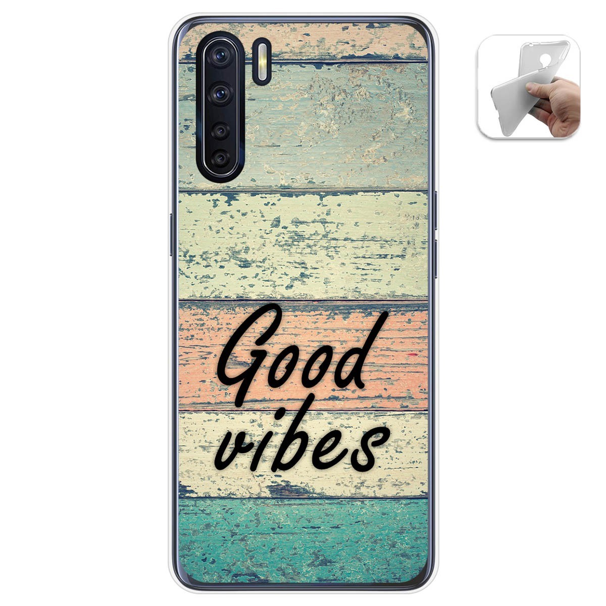 Funda Gel Tpu para Oppo A91 diseño Madera 01 Dibujos