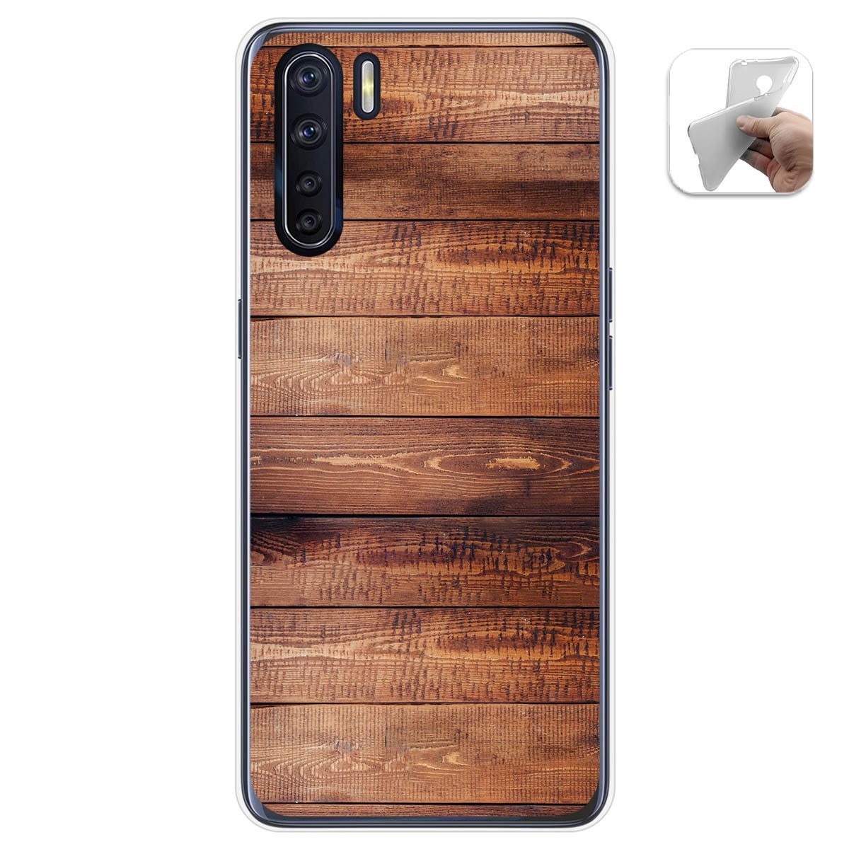 Funda Gel Tpu para Oppo A91 diseño Madera 02 Dibujos