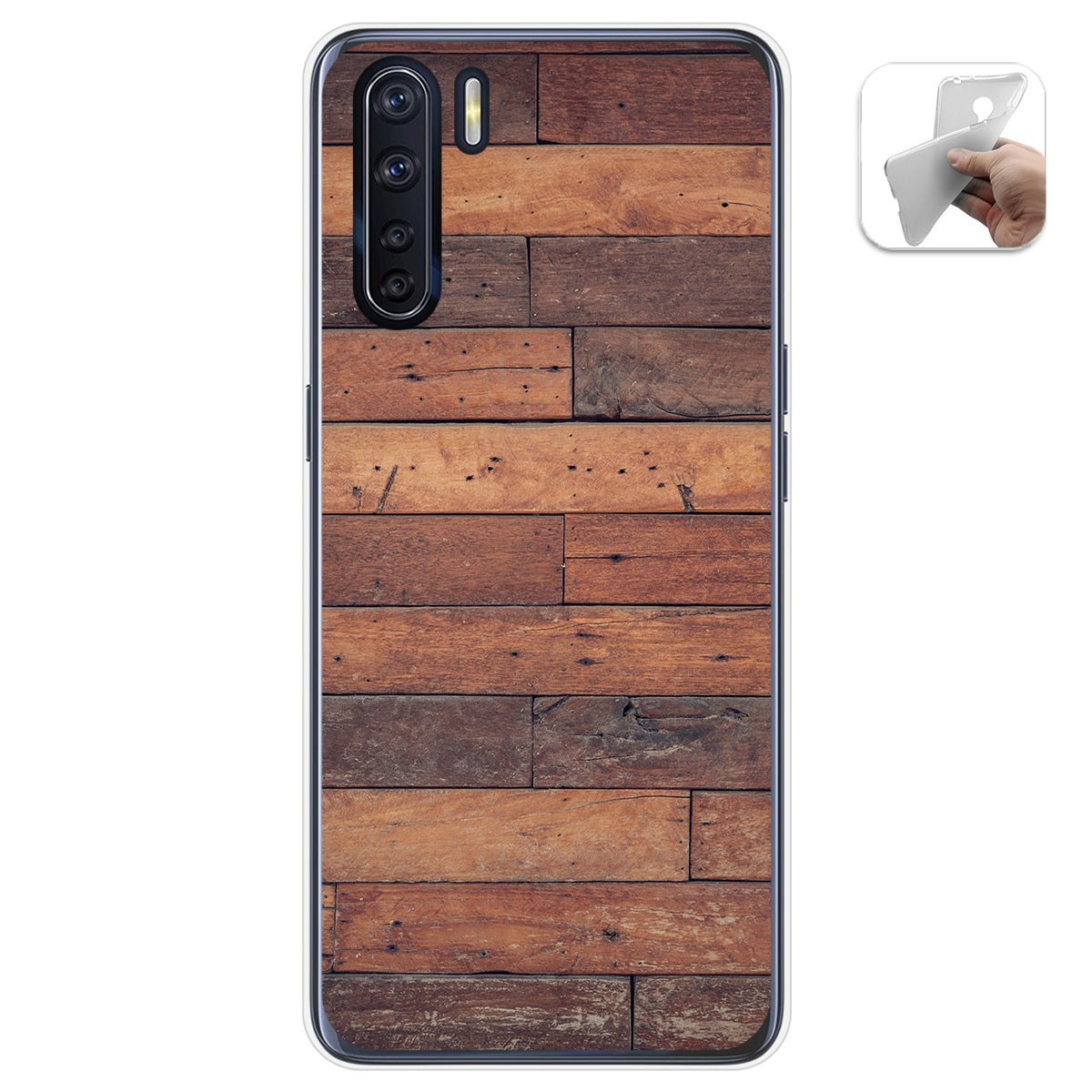 Funda Gel Tpu para Oppo A91 diseño Madera 03 Dibujos