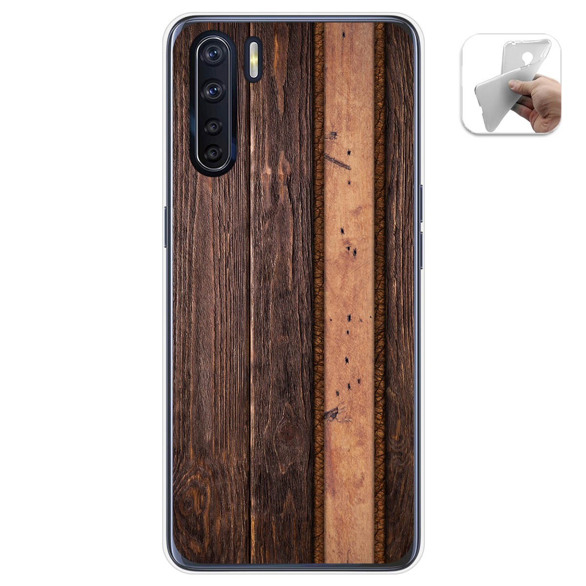 Funda Gel Tpu para Oppo A91 diseño Madera 05 Dibujos