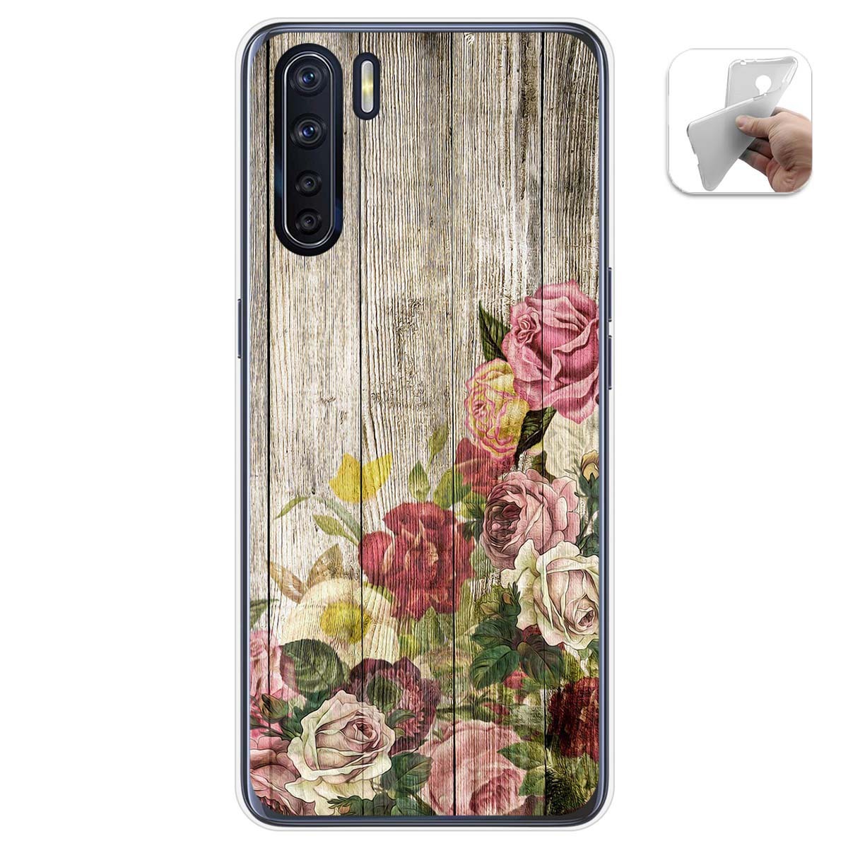 Funda Gel Tpu para Oppo A91 diseño Madera 08 Dibujos