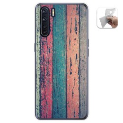 Funda Gel Tpu para Oppo A91 diseño Madera 10 Dibujos