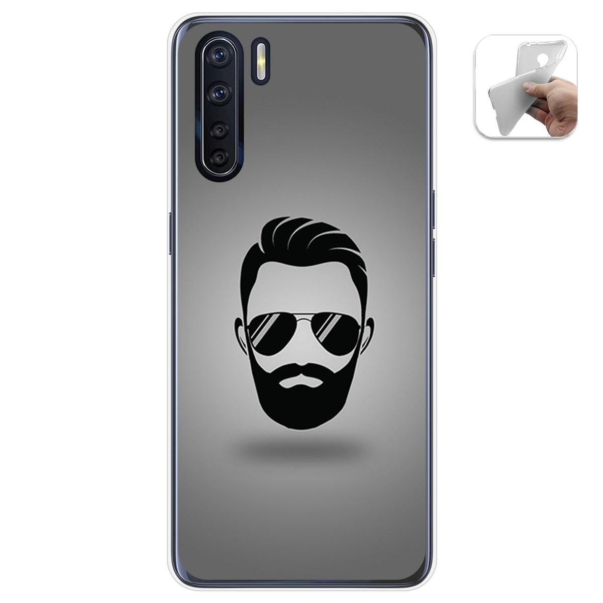 Funda Gel Tpu para Oppo A91 diseño Barba Dibujos