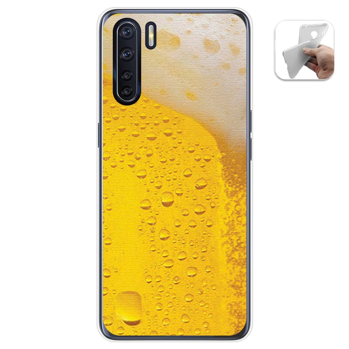 Funda Gel Tpu para Oppo A91 diseño Cerveza Dibujos