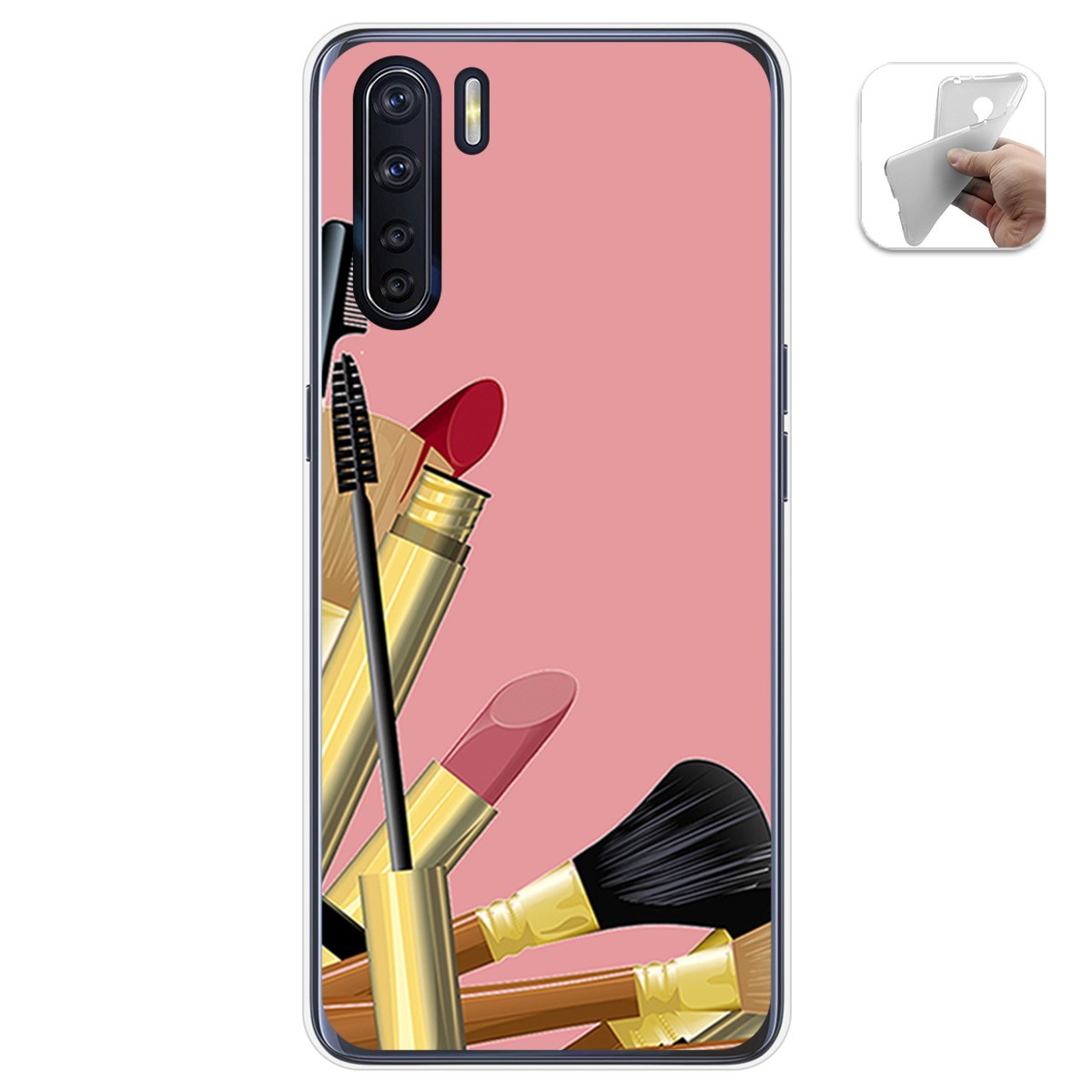 Funda Gel Tpu para Oppo A91 diseño Brochas Dibujos