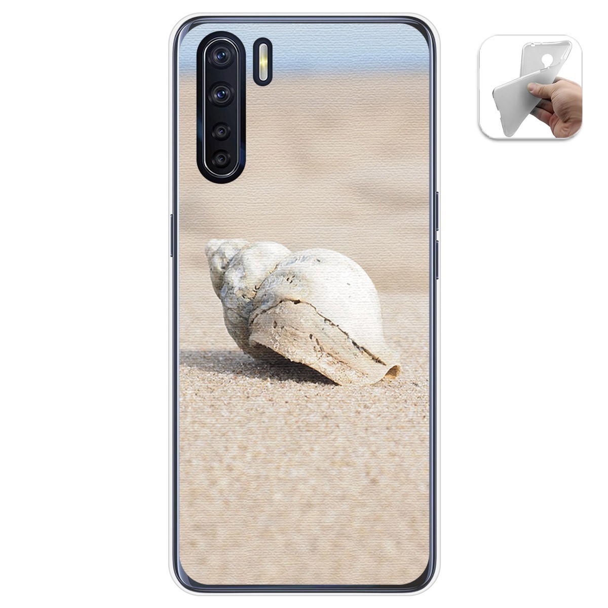 Funda Gel Tpu para Oppo A91 diseño Concha Dibujos
