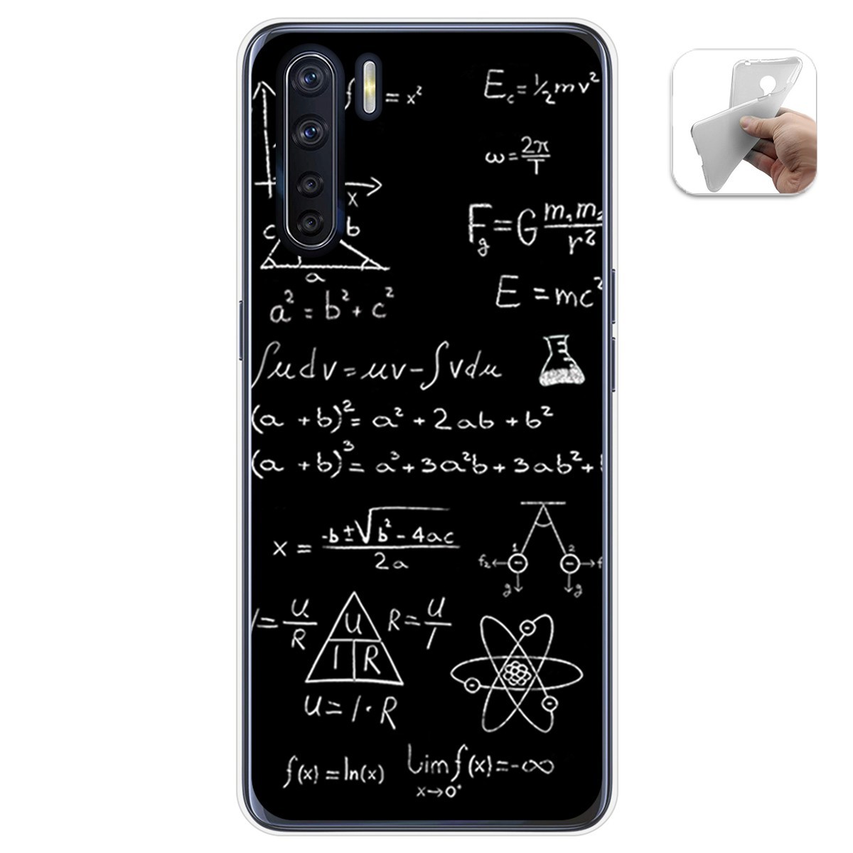 Funda Gel Tpu para Oppo A91 diseño Formulas Dibujos