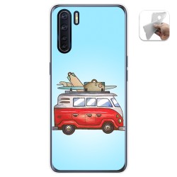 Funda Gel Tpu para Oppo A91 diseño Furgoneta Dibujos