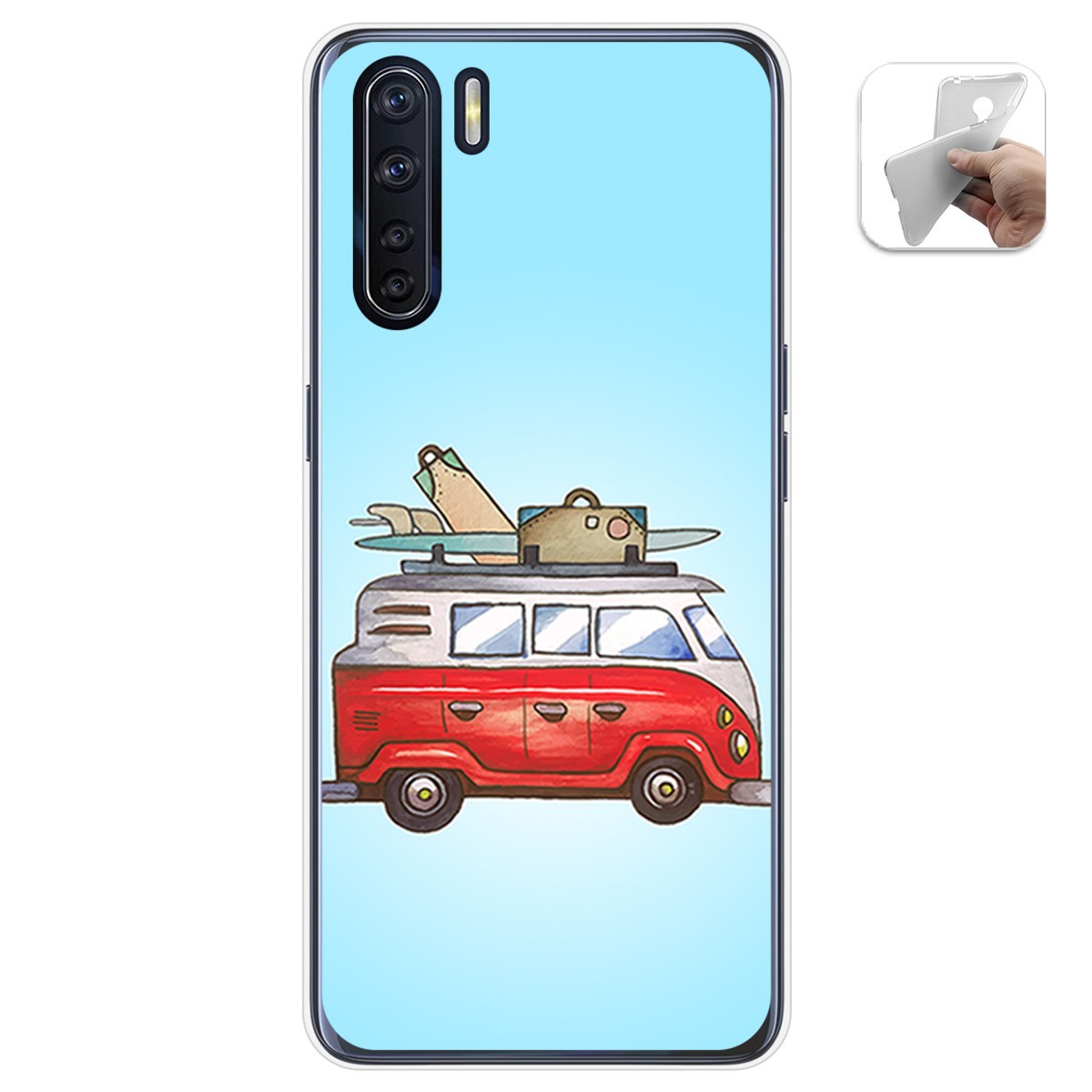Funda Gel Tpu para Oppo A91 diseño Furgoneta Dibujos