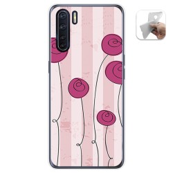 Funda Gel Tpu para Oppo A91 diseño Flores Vintage Dibujos