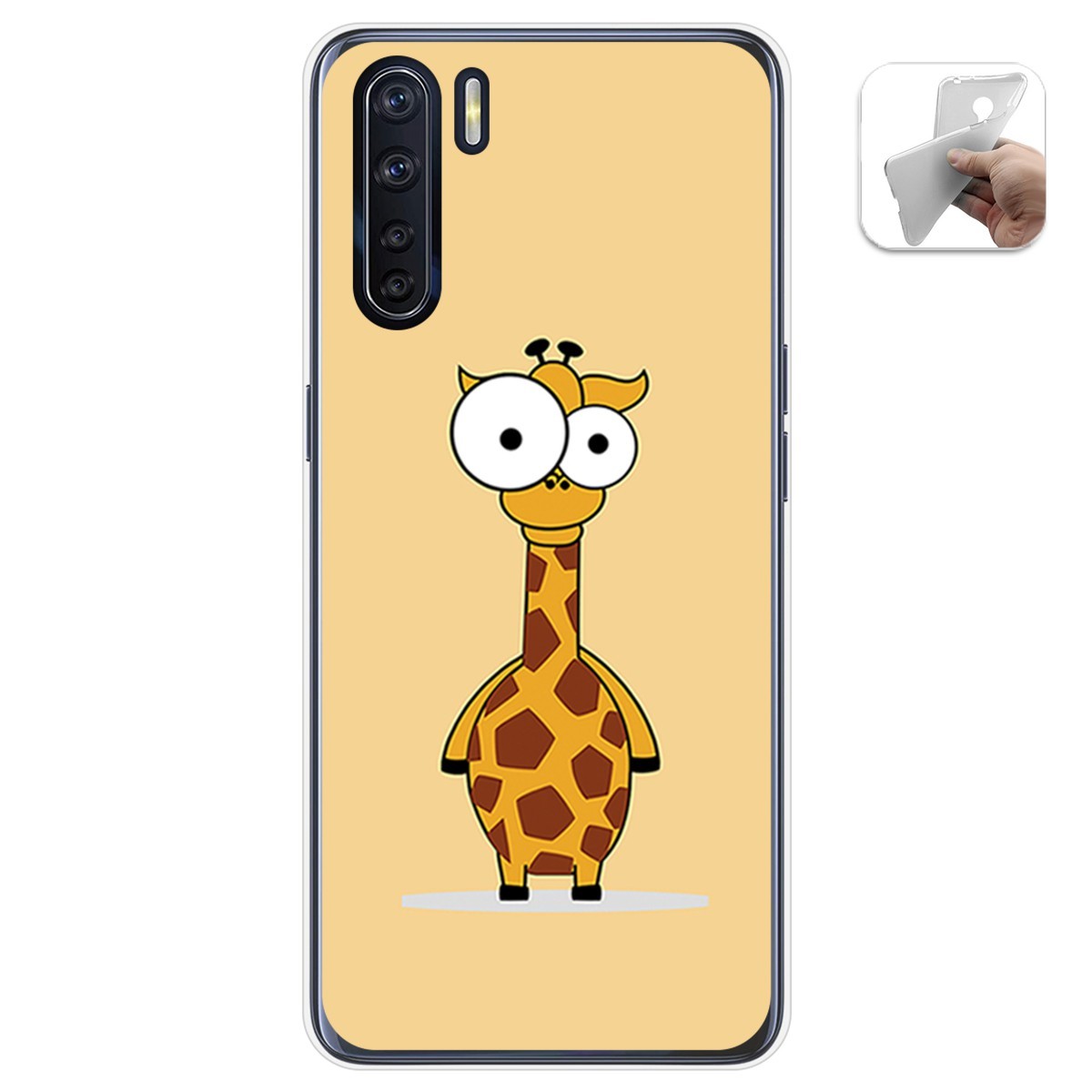 Funda Gel Tpu para Oppo A91 diseño Jirafa Dibujos
