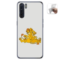 Funda Gel Tpu para Oppo A91 diseño Leones Dibujos