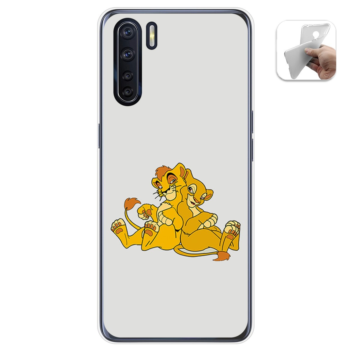 Funda Gel Tpu para Oppo A91 diseño Leones Dibujos