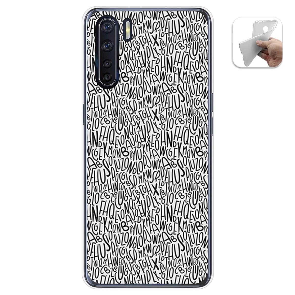 Funda Gel Tpu para Oppo A91 diseño Letras Dibujos