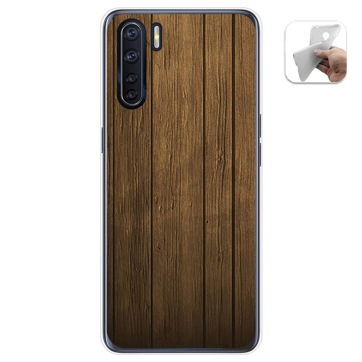 Funda Gel Tpu para Oppo A91 diseño Madera Dibujos
