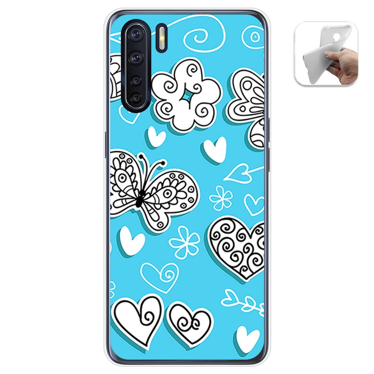 Funda Gel Tpu para Oppo A91 diseño Mariposas Dibujos
