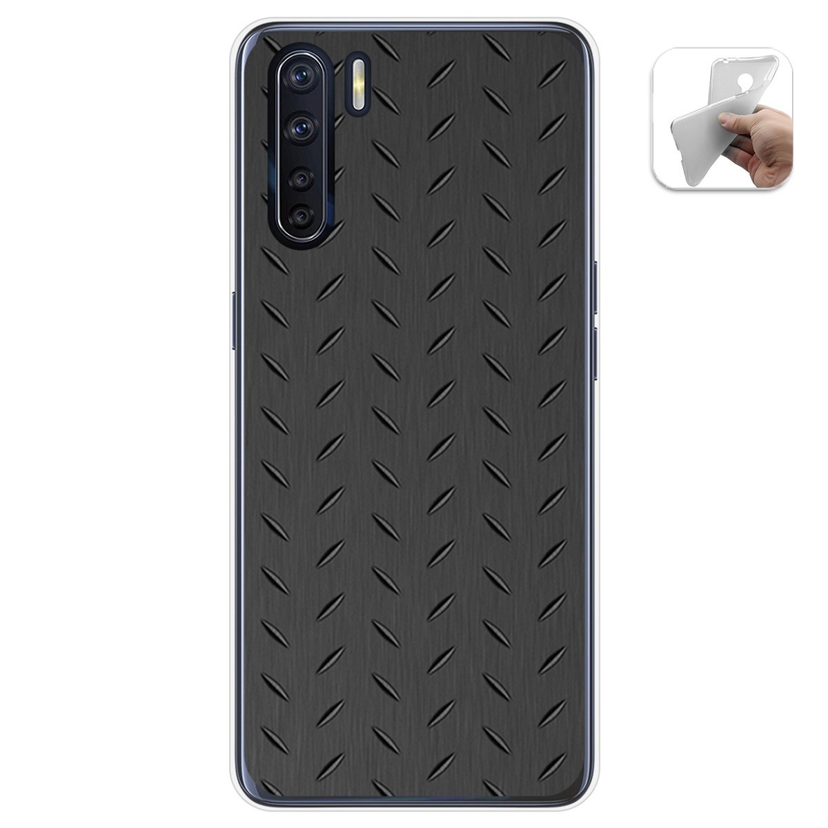 Funda Gel Tpu para Oppo A91 diseño Metal Dibujos