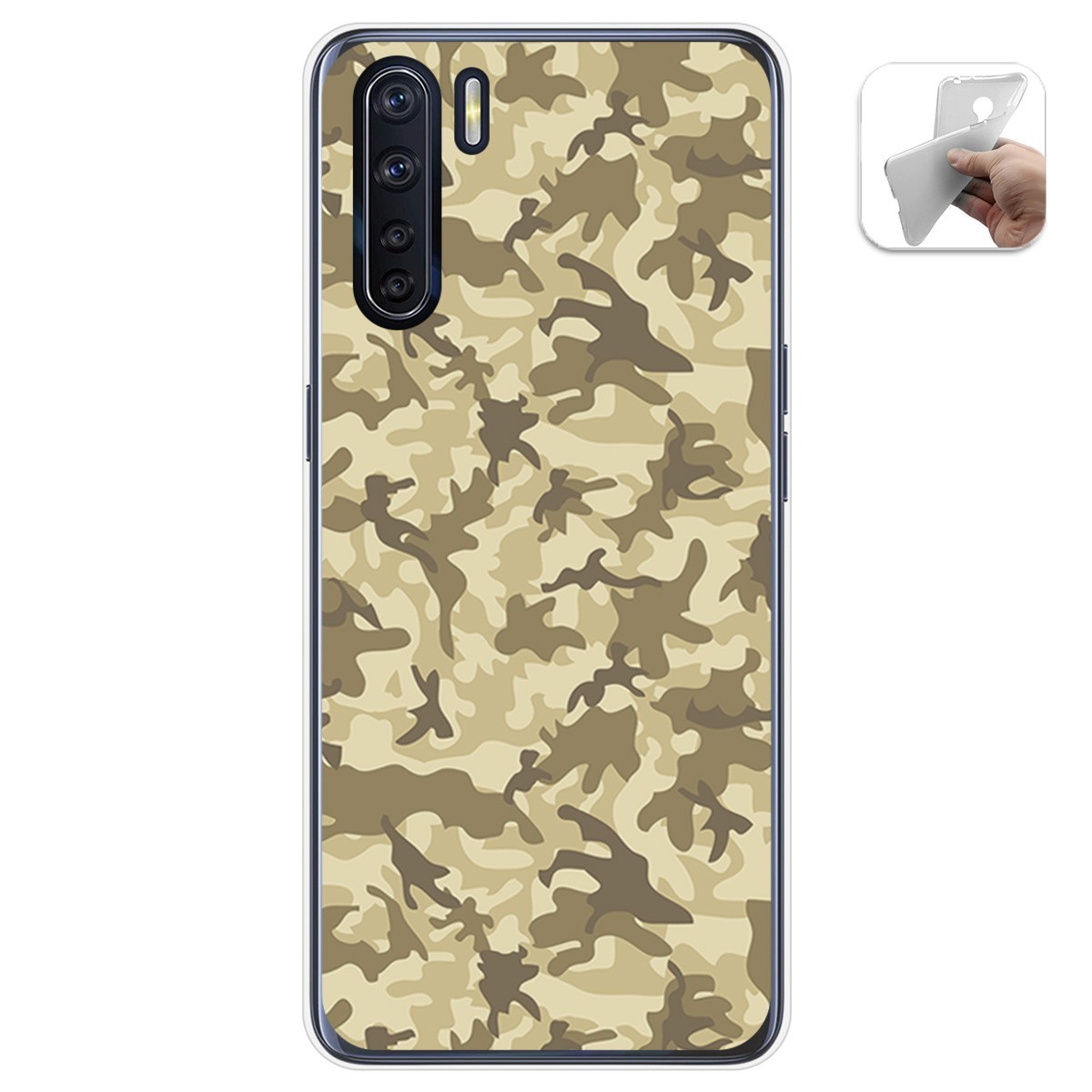 Funda Gel Tpu para Oppo A91 diseño Sand Camuflaje Dibujos