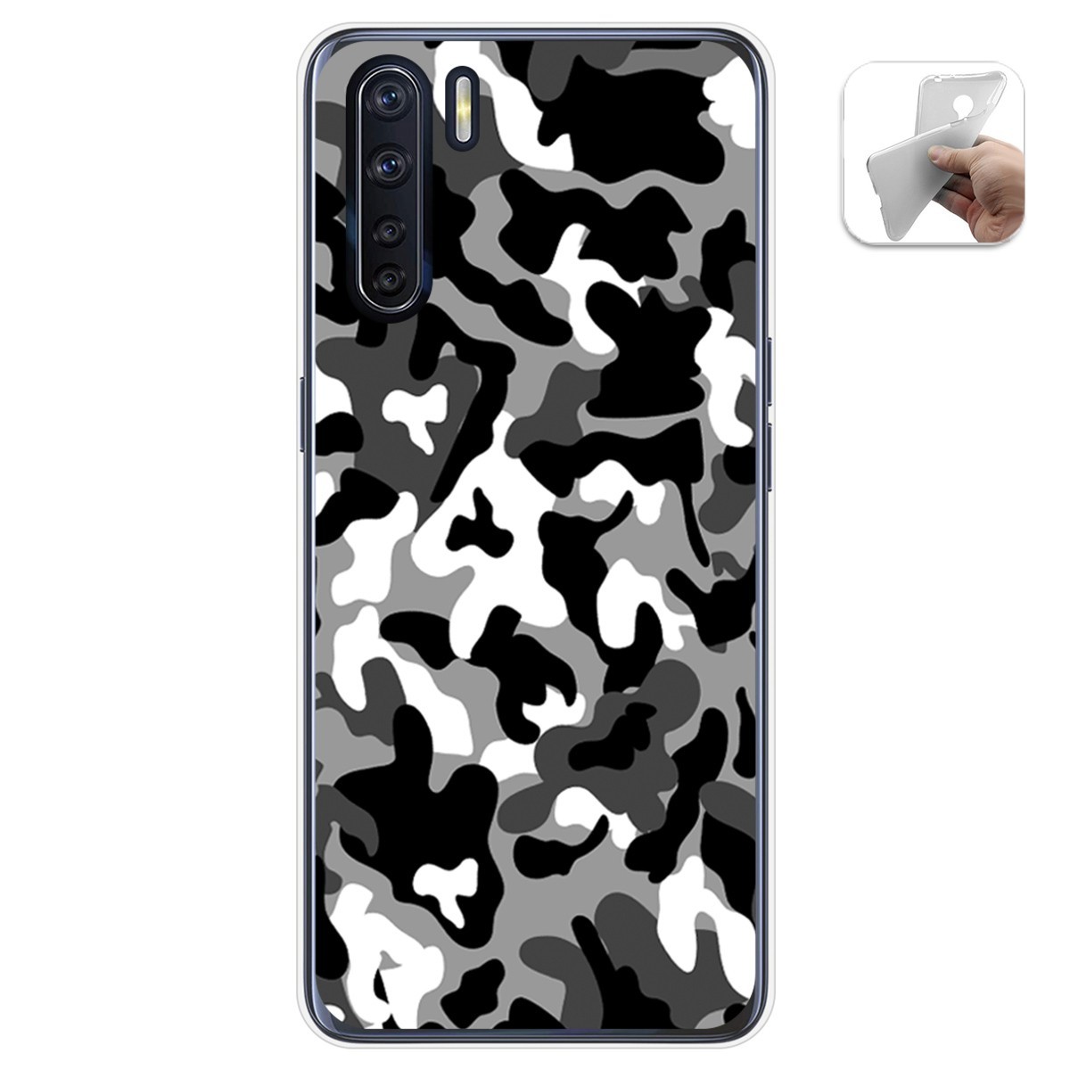 Funda Gel Tpu para Oppo A91 diseño Snow Camuflaje Dibujos