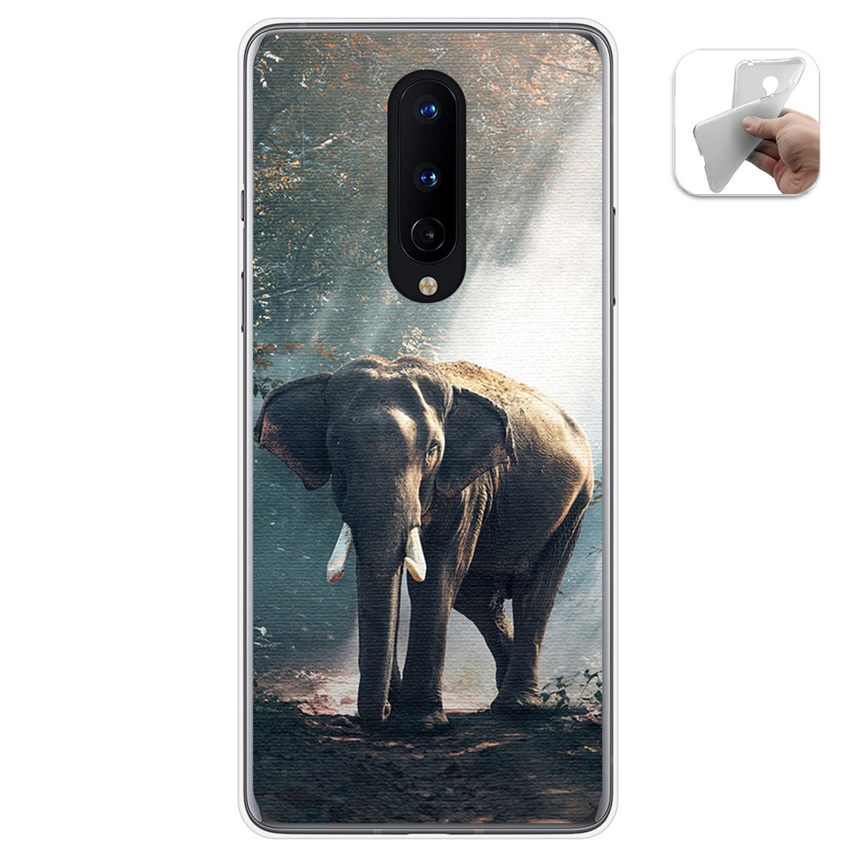 Funda Gel Tpu para OnePlus 8 diseño Elefante Dibujos