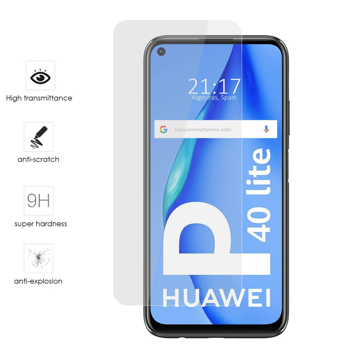 Protector Cristal Templado para Huawei P40 Lite Vidrio