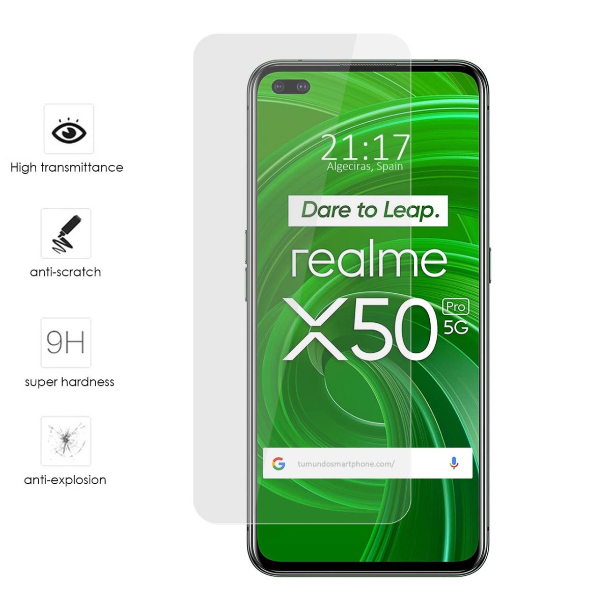 Protector Cristal Templado para Realme X50 Pro 5G Vidrio