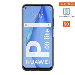 Protector Cristal Templado Completo 5D Full Glue Negro para Huawei P40 Lite Vidrio 2