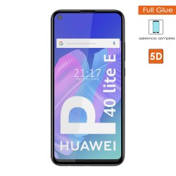 Protector Cristal Templado Completo 5D Full Glue Negro para Huawei P40 Lite E Vidrio 2
