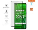 Protector Cristal Templado Completo 5D Full Glue Negro para Realme X50 Pro 5G Vidrio