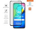 Protector Cristal Templado Completo 5D Full Glue Negro para Motorola Moto G8 Power Vidrio