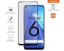 Protector Cristal Templado Completo 5D Full Glue Negro para Realme 6 Vidrio