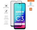 Protector Cristal Templado Completo 5D Full Glue Negro para Realme C3 Vidrio