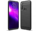 Funda Gel Tpu Tipo Carbon Negra para Mororola Moto G8 Power