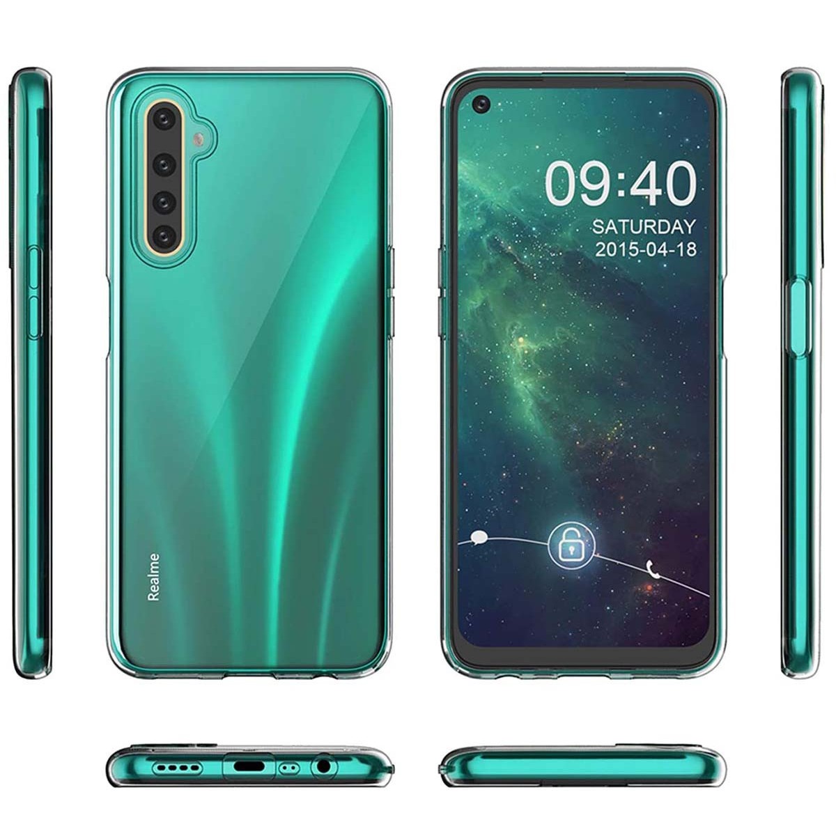 Funda Silicona Gel TPU Transparente para Realme 6