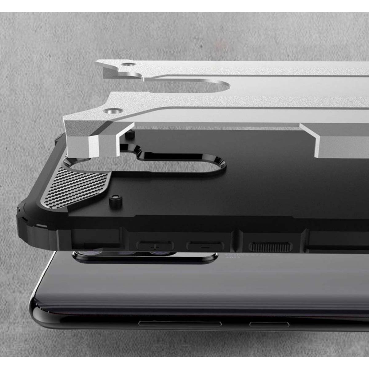 Funda Tipo Hybrid Tough Armor (Pc+Tpu) Negra para Oppo A5 2020 / A9 2020