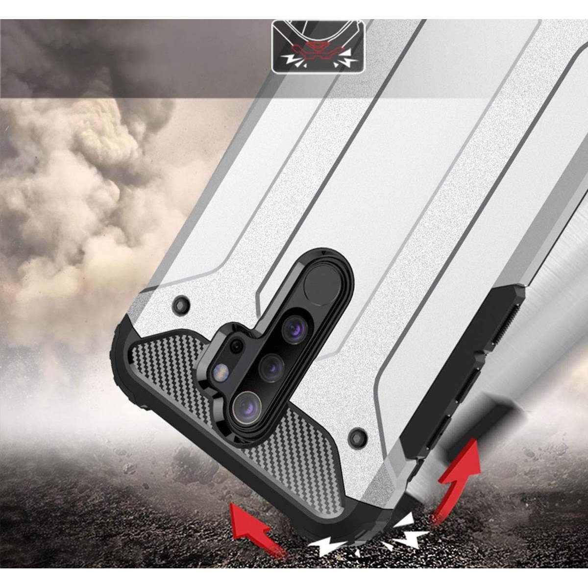 Funda Tipo Hybrid Tough Armor (Pc+Tpu) Negra para Oppo A5 2020 / A9 2020