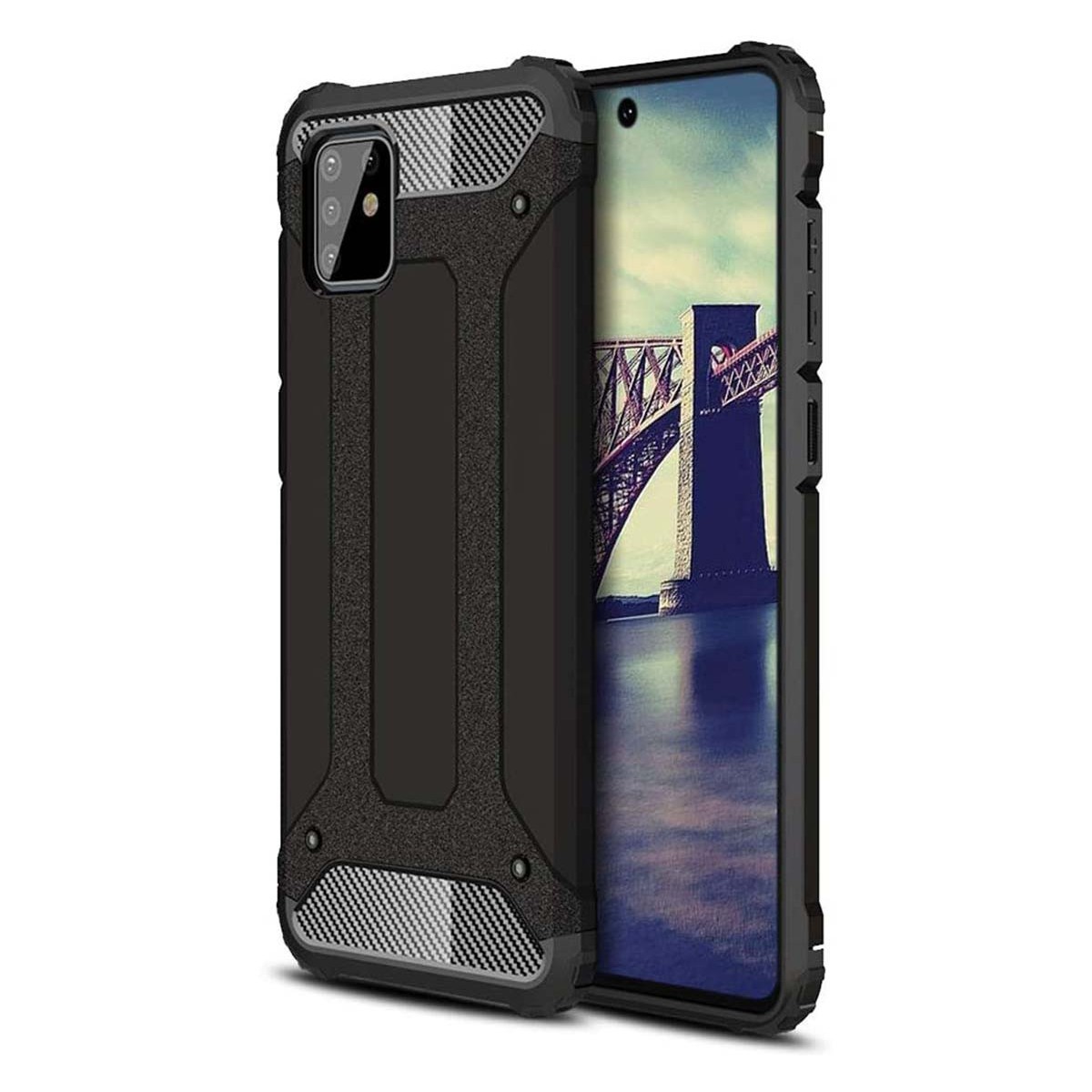 Funda Tipo Hybrid Tough Armor (Pc+Tpu) Negra para Samsung Galaxy Note 10 Lite
