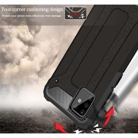 Funda Tipo Hybrid Tough Armor (Pc+Tpu) Negra para Samsung Galaxy Note 10 Lite