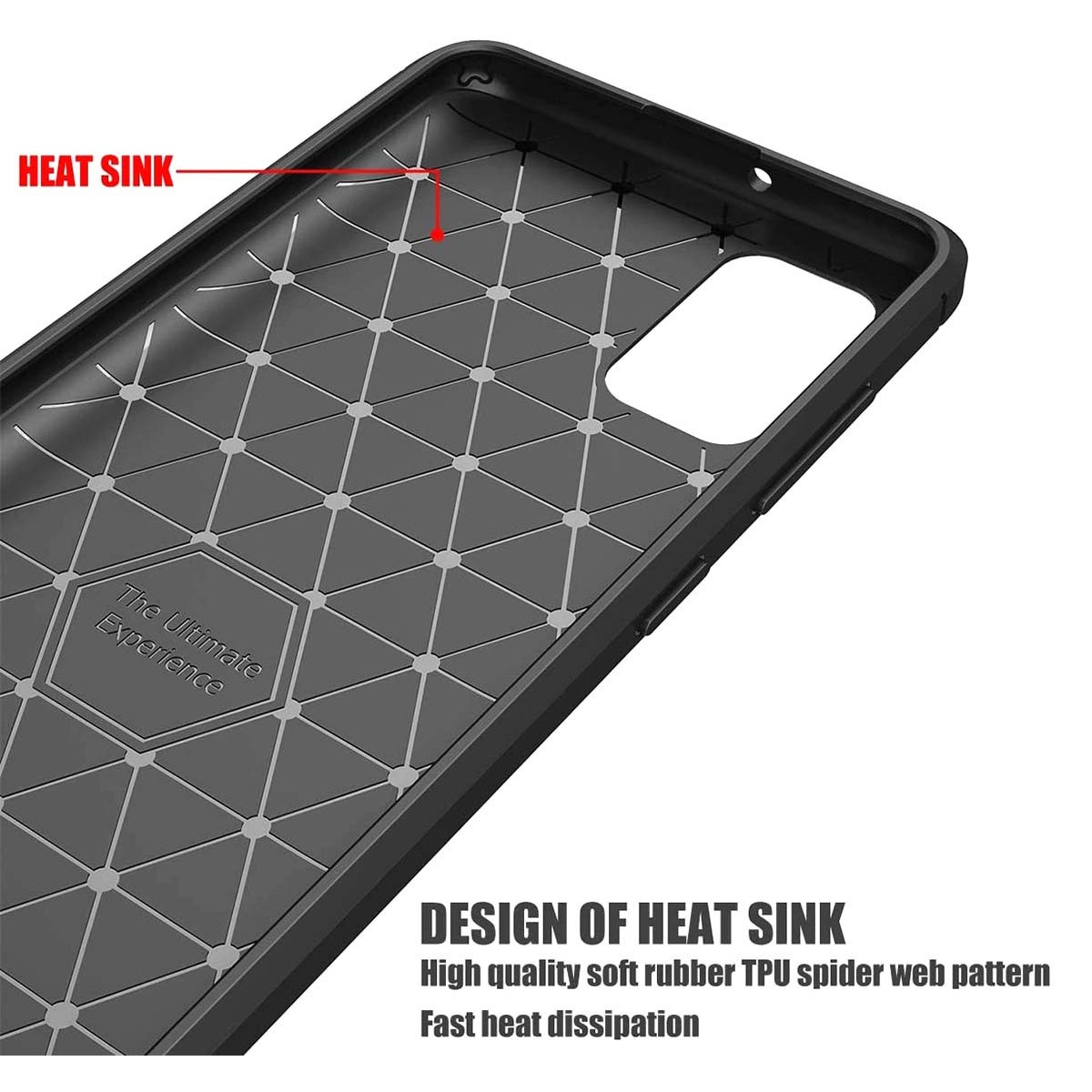 Funda Gel Tpu Tipo Carbon Negra para Samsung Galaxy A41
