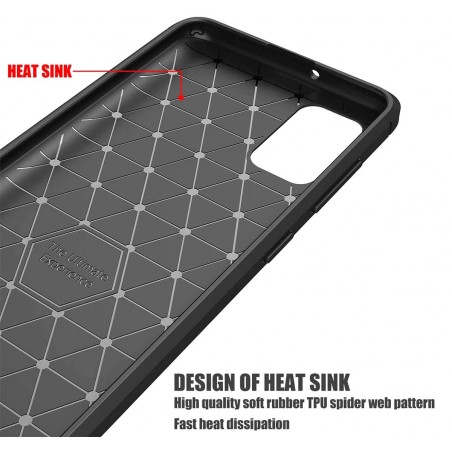 Funda Gel Tpu Tipo Carbon Negra para Samsung Galaxy A41