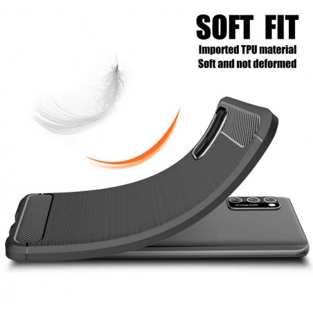 Funda Gel Tpu Tipo Carbon Negra para Samsung Galaxy A41