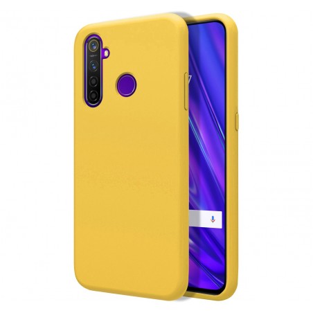 Funda Silicona Líquida Ultra Suave para Realme 5 Pro color Amarilla