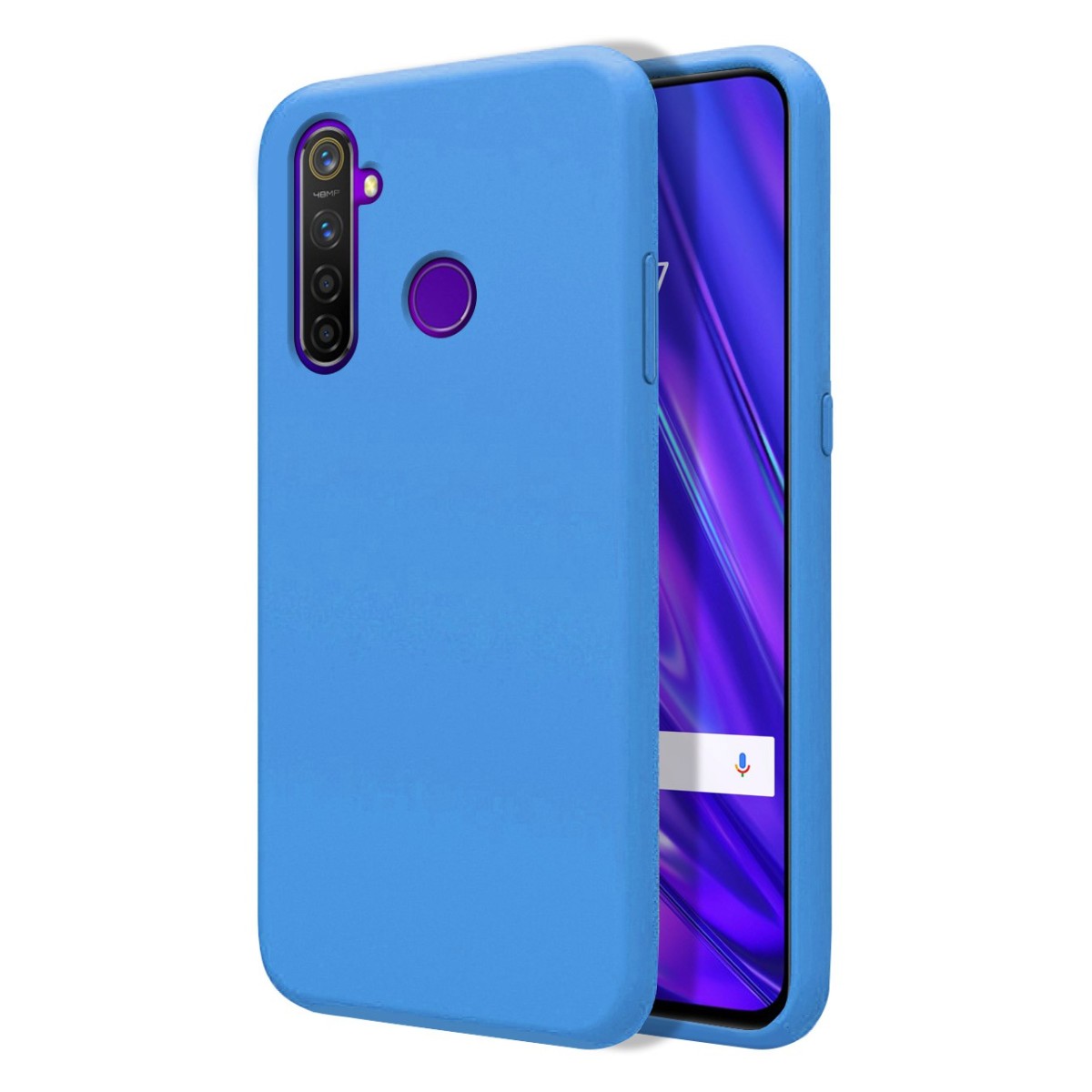 Funda Silicona Líquida Ultra Suave para Realme 5 Pro color Azul Celeste