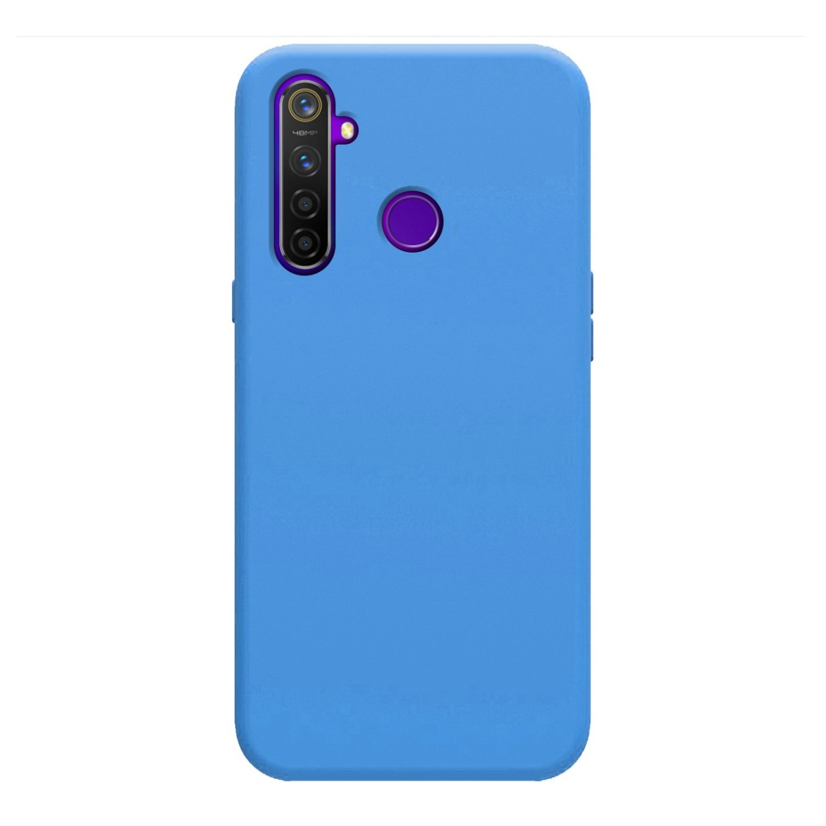 Funda Silicona Líquida Ultra Suave para Realme 5 Pro color Azul Celeste