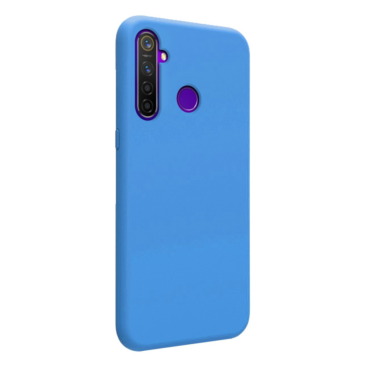 Funda Silicona Líquida Ultra Suave para Realme 5 Pro color Azul Celeste